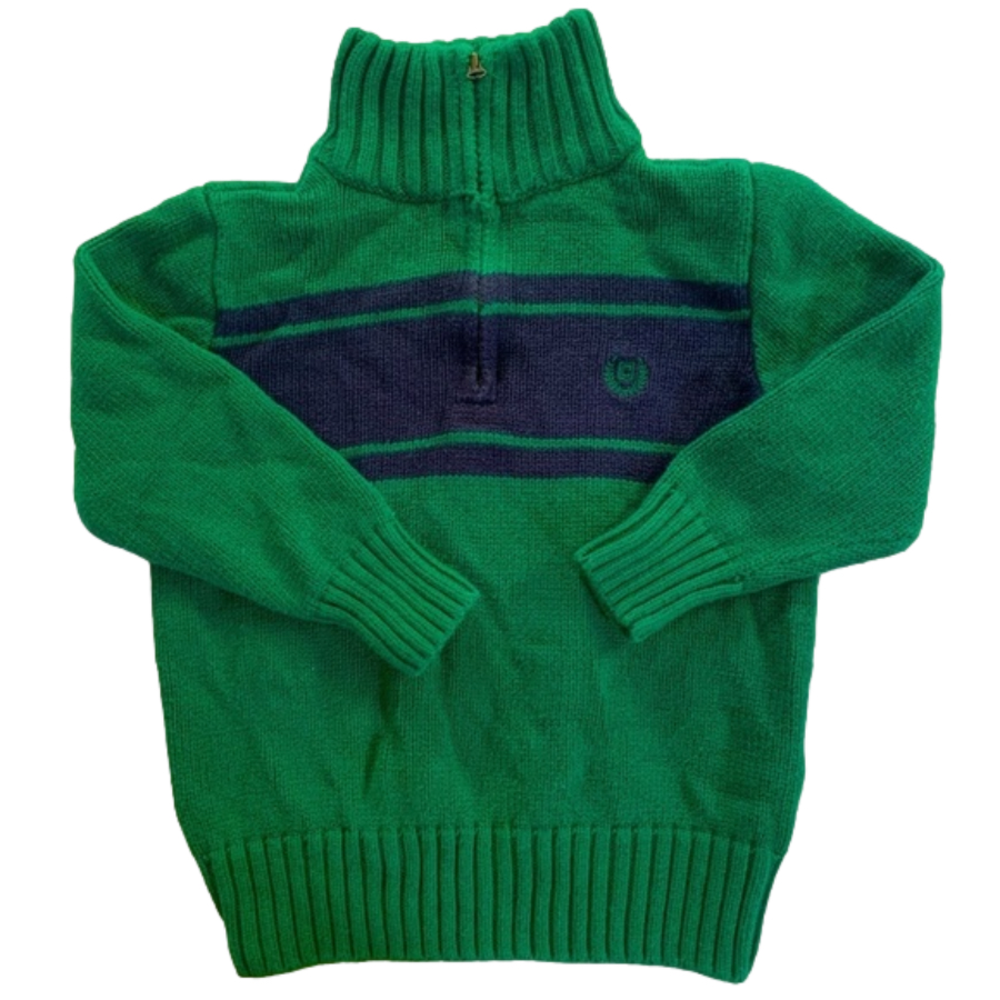 Chaps Green Knit Sweater with Zipper Size 4